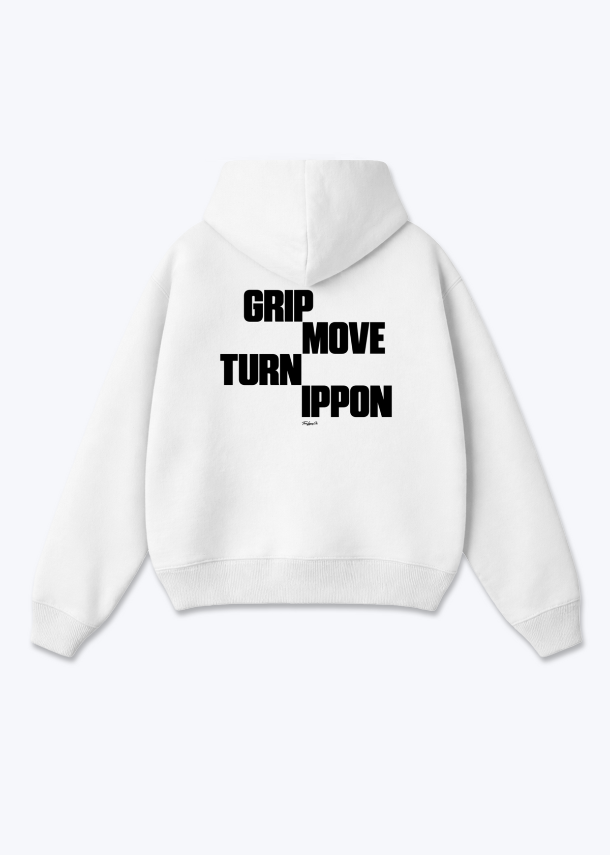 GRIP MOVE TURN IPPON - Oversized Hoodie - White Back (Designed)