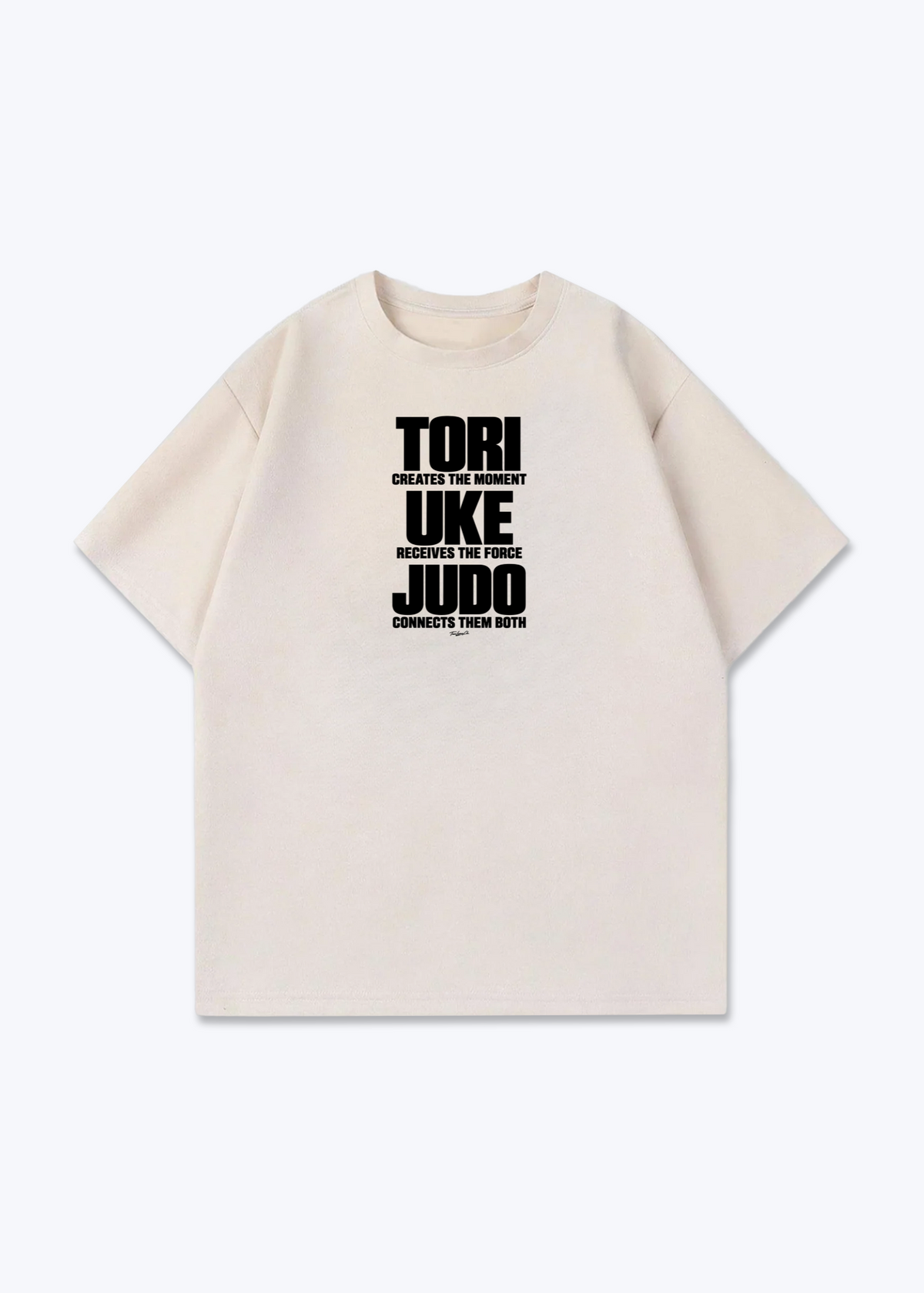 TORI / UKE / JUDO - Oversized Shirt - Beige Front (Designed)
