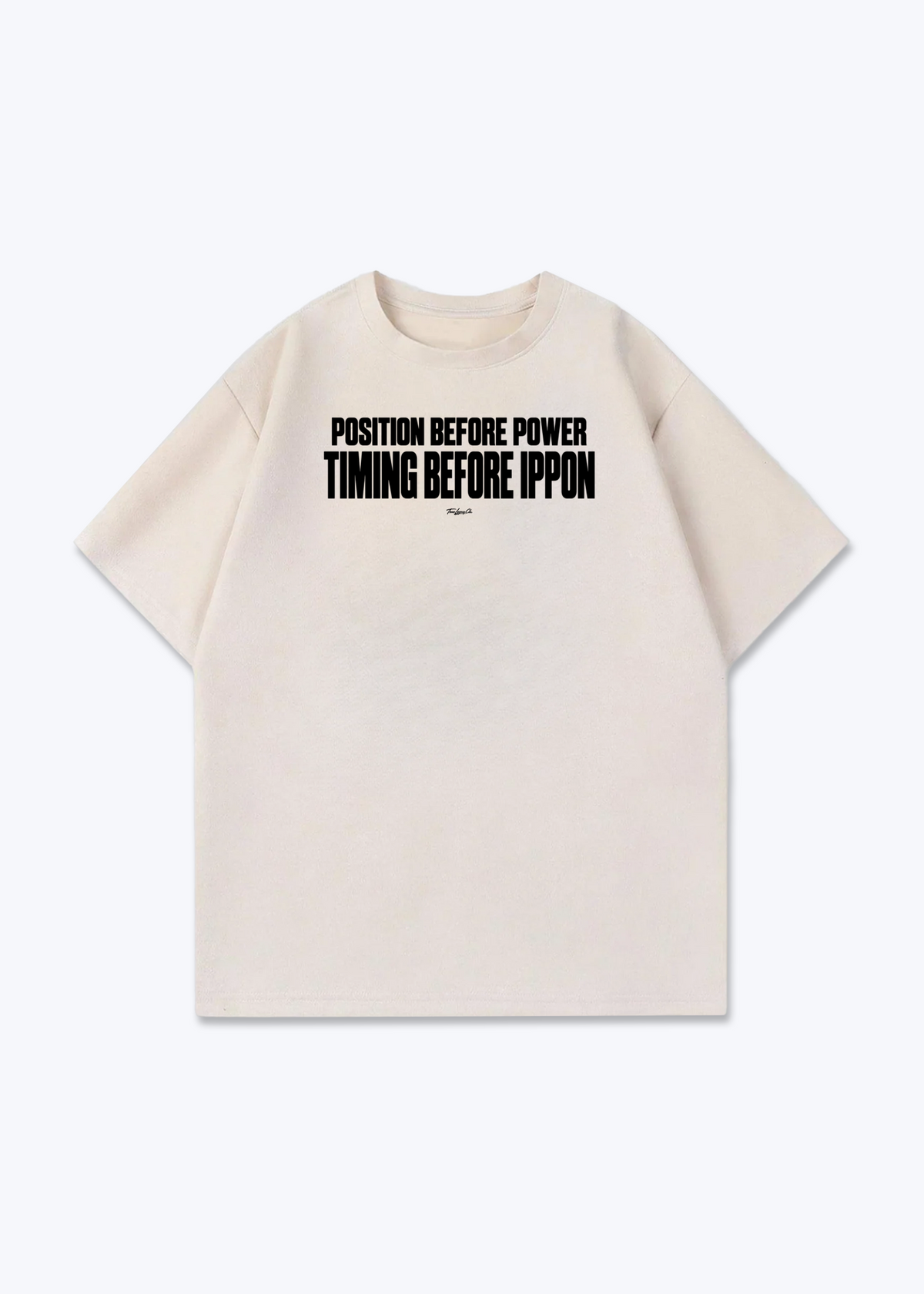 TIMING BEFORE IPPON - Oversized Shirt - Beige Front (Designed)