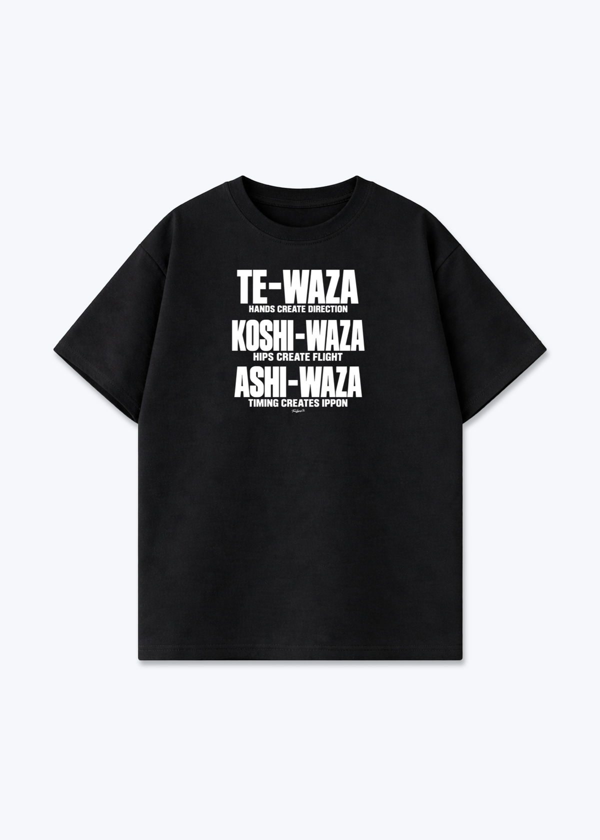 TE-WAZA / KOSHI-WAZA / ASHI-WAZA - Oversized Shirt - Black Front (Designed)