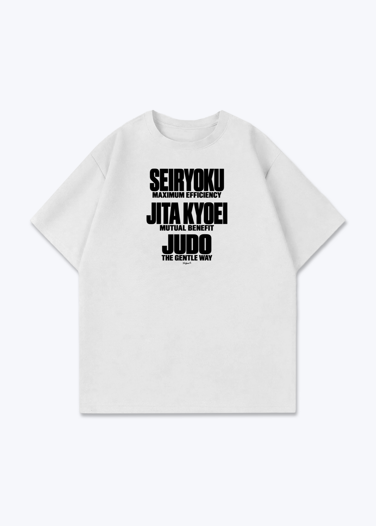 SEIRYOKU / JITA KYOEI / JUDO - Oversized Shirt - White Front (Designed)