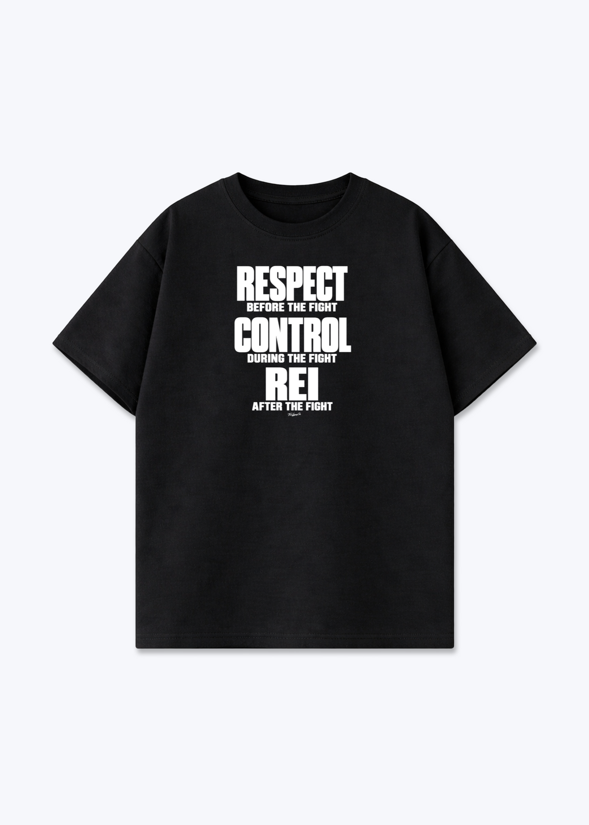 RESPECT / CONTROL / REI - Oversized Shirt - Black Front (Designed)