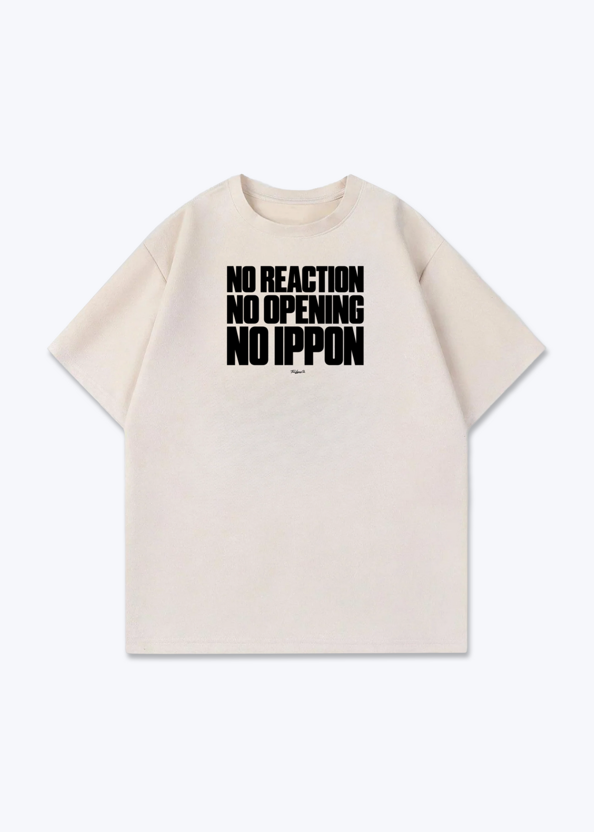 NO REACTION/OPENING/IPPON - Oversized Shirt - Beige Front (Designed)