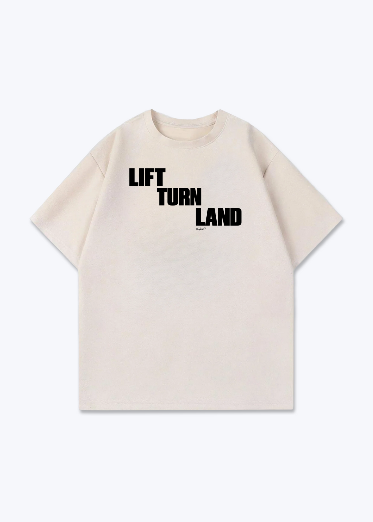 LIFT TURN LAND - Oversized Shirt - Beige Front (Designed)