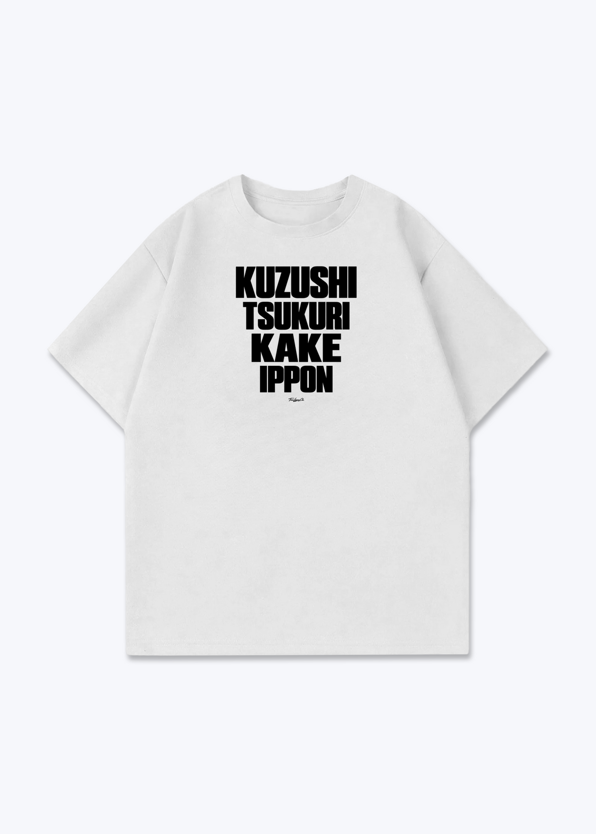 KUZUSHI / TSUKURI / KAKE / IPPON - Oversized Shirt - White Front (Designed)
