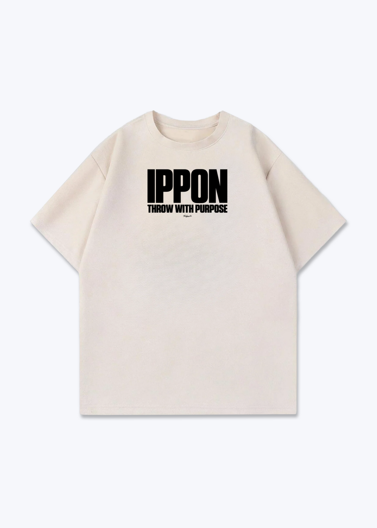 IPPON THROW WITH PURPOSE - Oversized Shirt - Beige Front (Designed)
