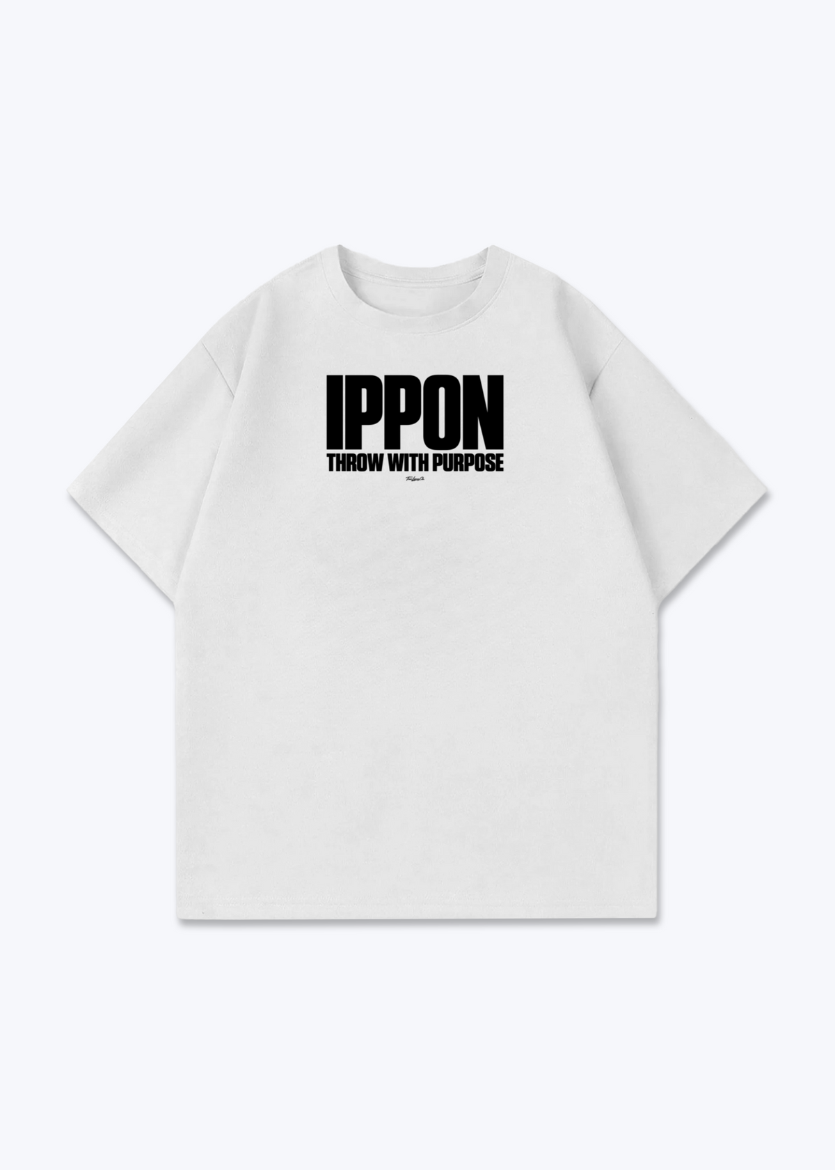 IPPON THROW WITH PURPOSE - Oversized Shirt - White Front (Designed)