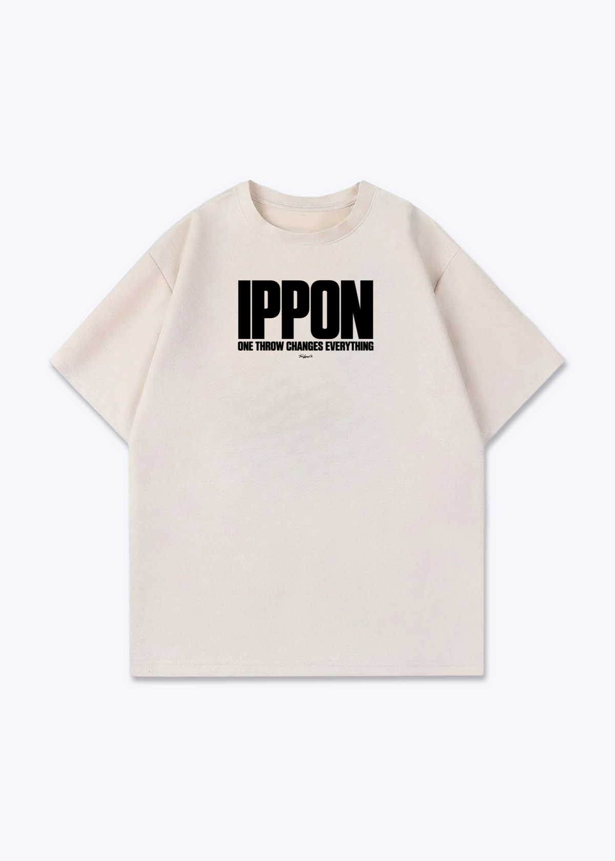 IPPON ONE THROW CHANGES EVERYTHING - Oversized Shirt - Beige Front (Designed)