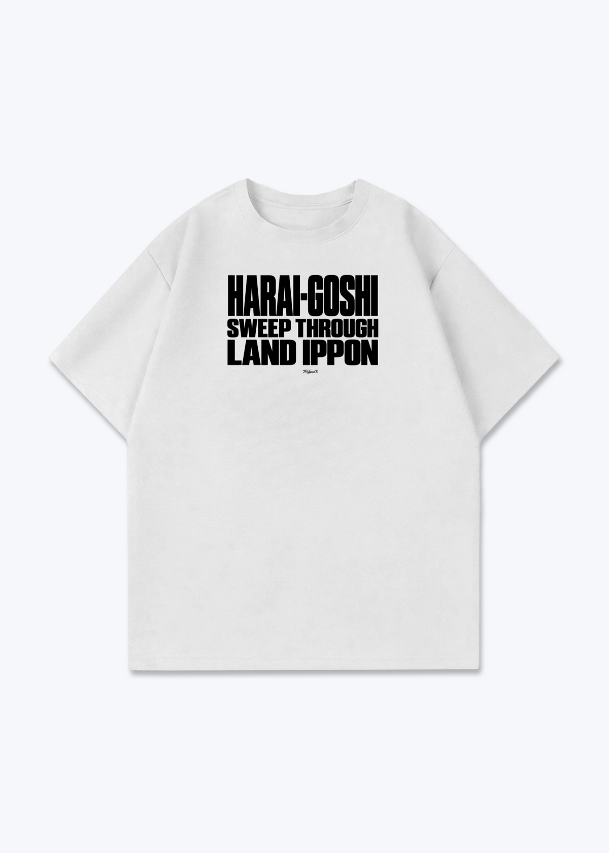 HARAI-GOSHI LAND IPPON - Oversized Shirt - White Front (Designed)