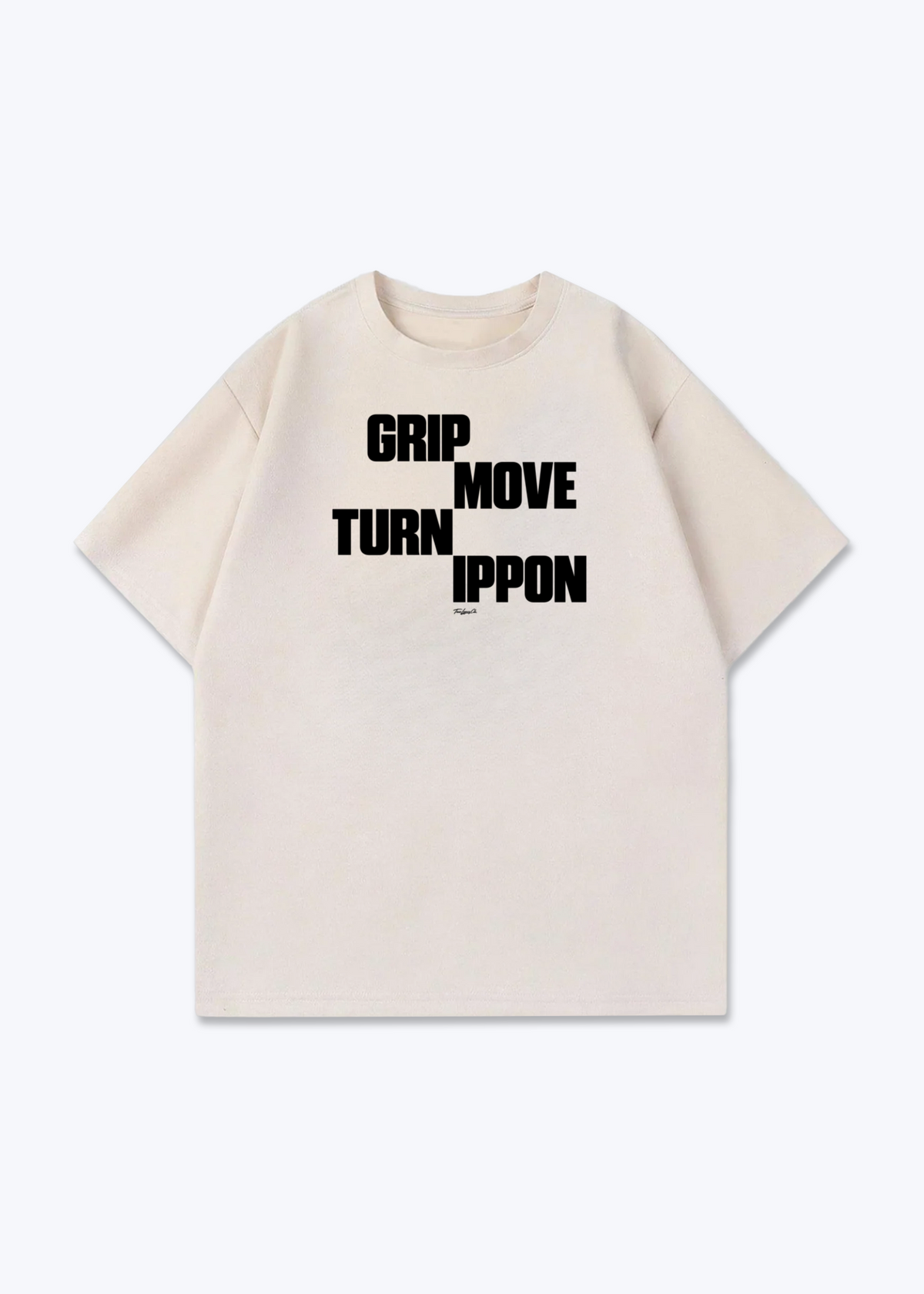 GRIP MOVE TURN IPPON - Oversized Shirt - Beige Front (Designed)