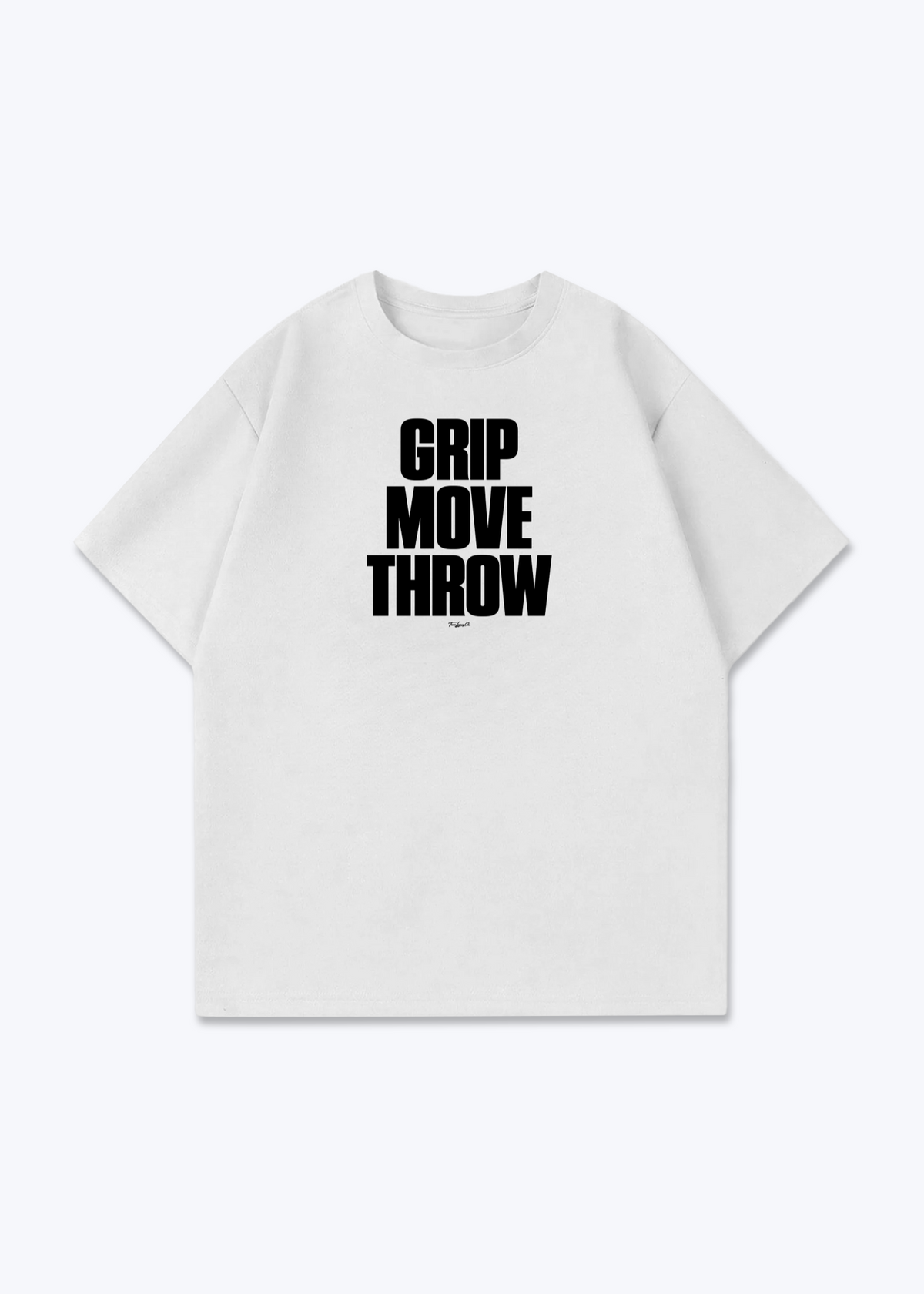 GRIP MOVE THROW - Oversized Shirt - White Front (Designed)