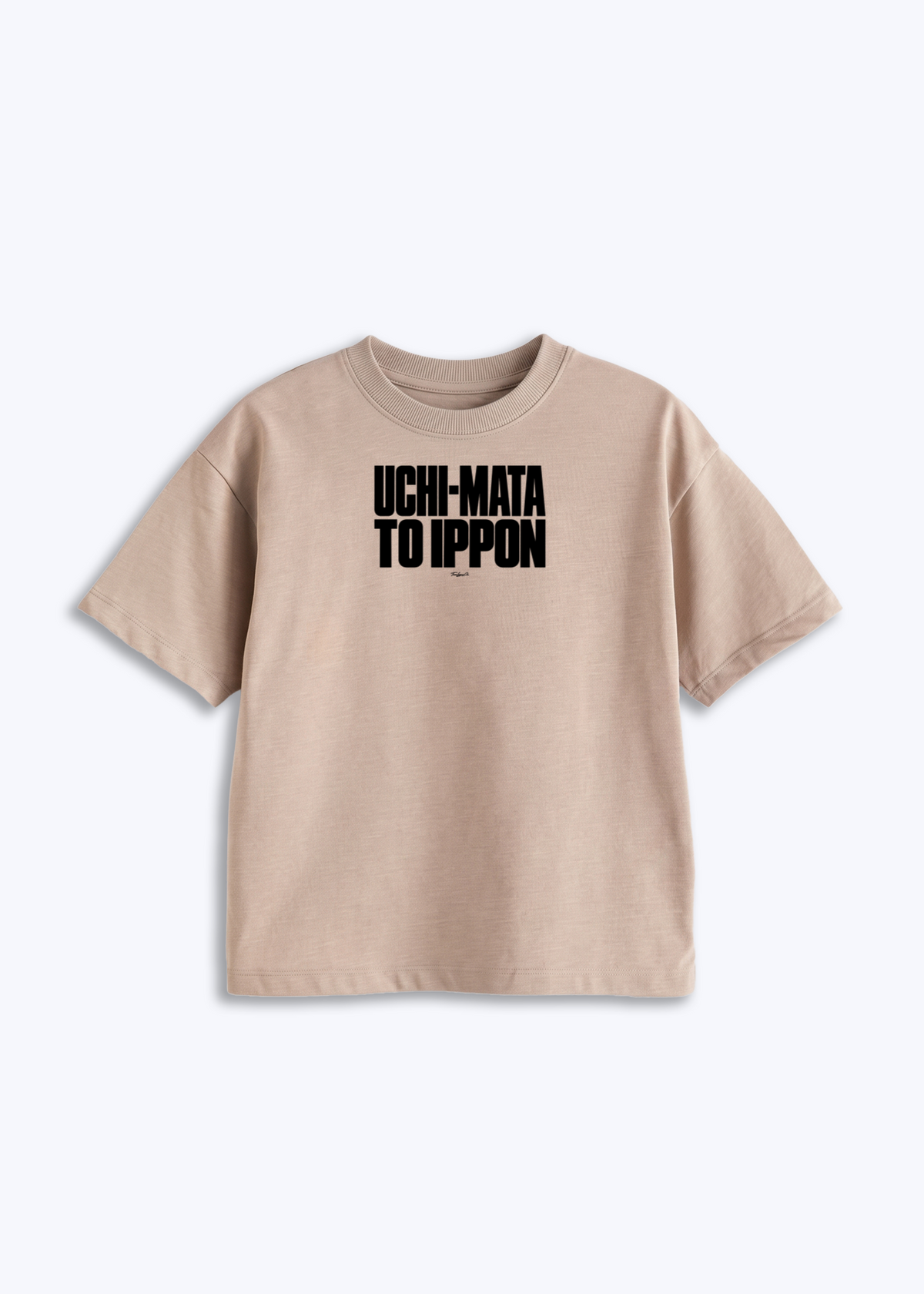 UCHI-MATA TO IPPON - Kids Shirt - Beige Front (Designed)