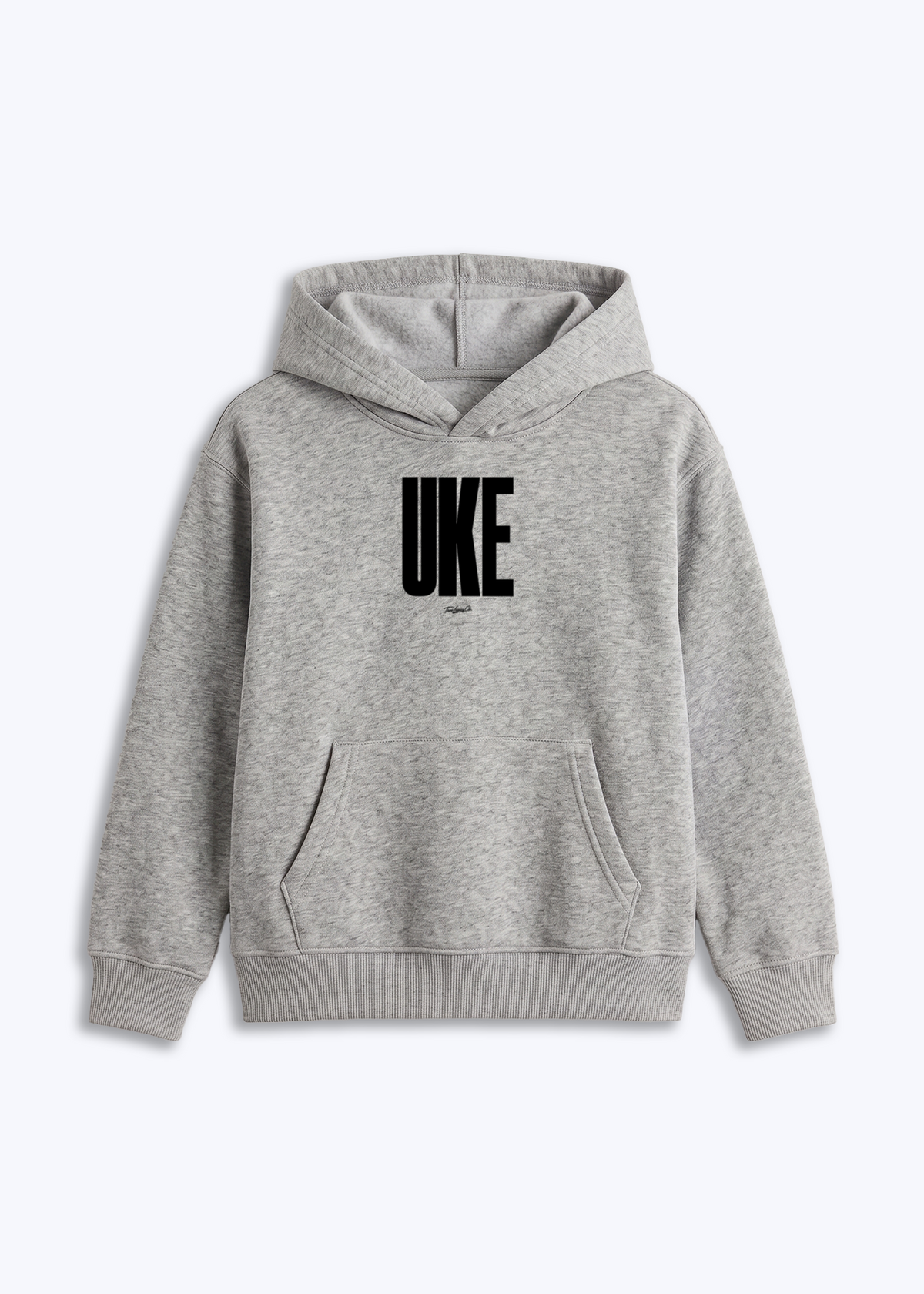 UKE - Kids Hoodie - Grau Front (Designed)