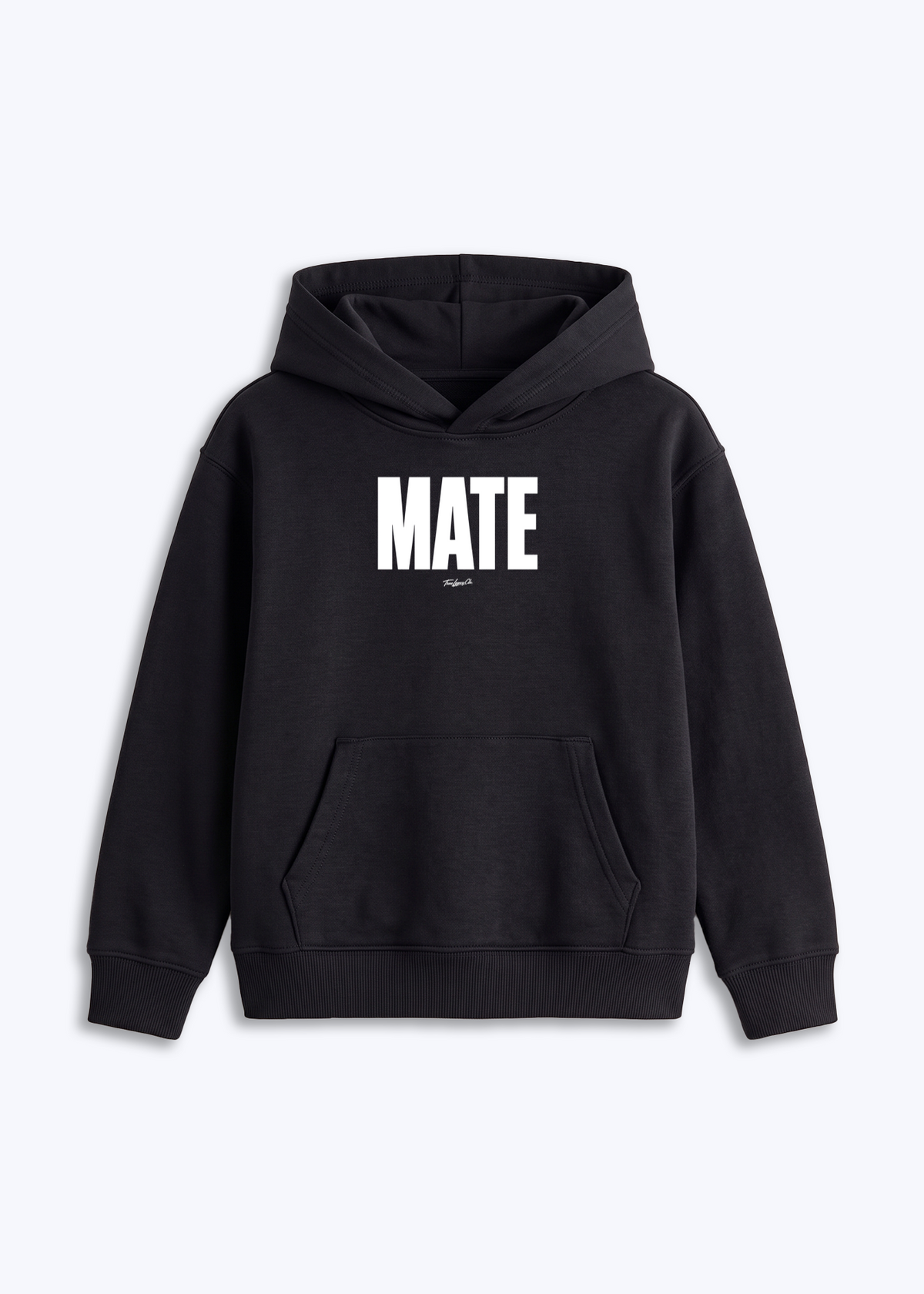 MATE - Kids Hoodie - Schwarz Front (Designed)