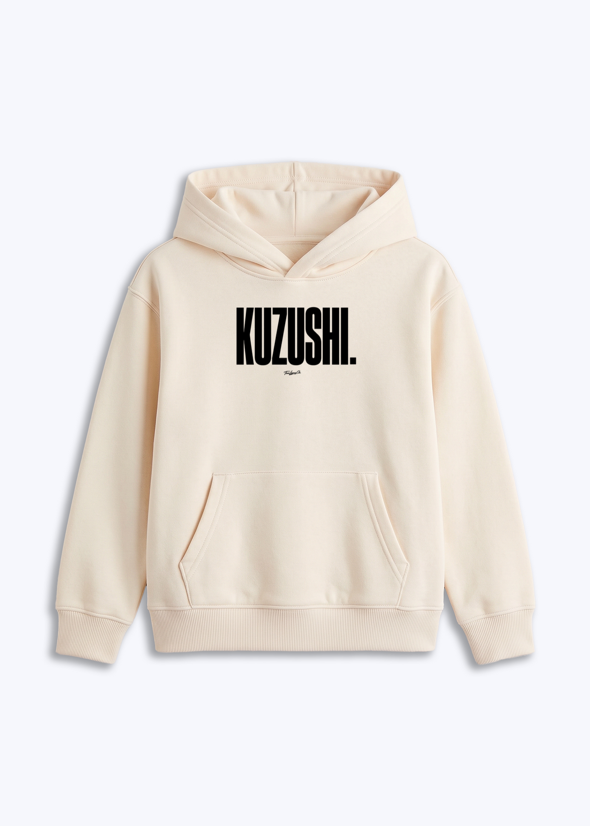 KUZUSHI - Kids Hoodie - Beige Front (Designed)
