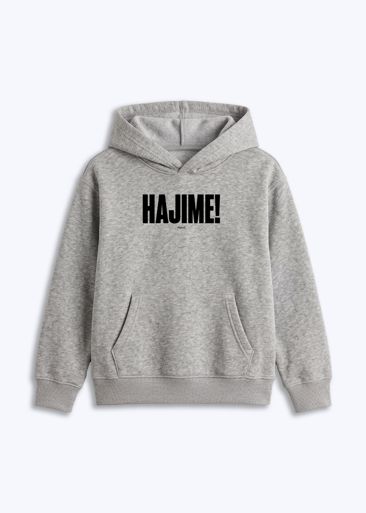 HAJIME - Kids Hoodie - Grau Front (Designed)