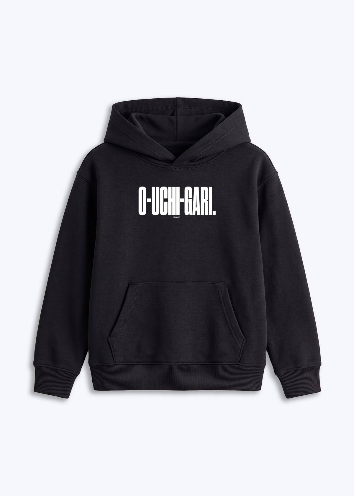 O-UCHI-GARI - Kids Hoodie - Schwarz Front (Designed)