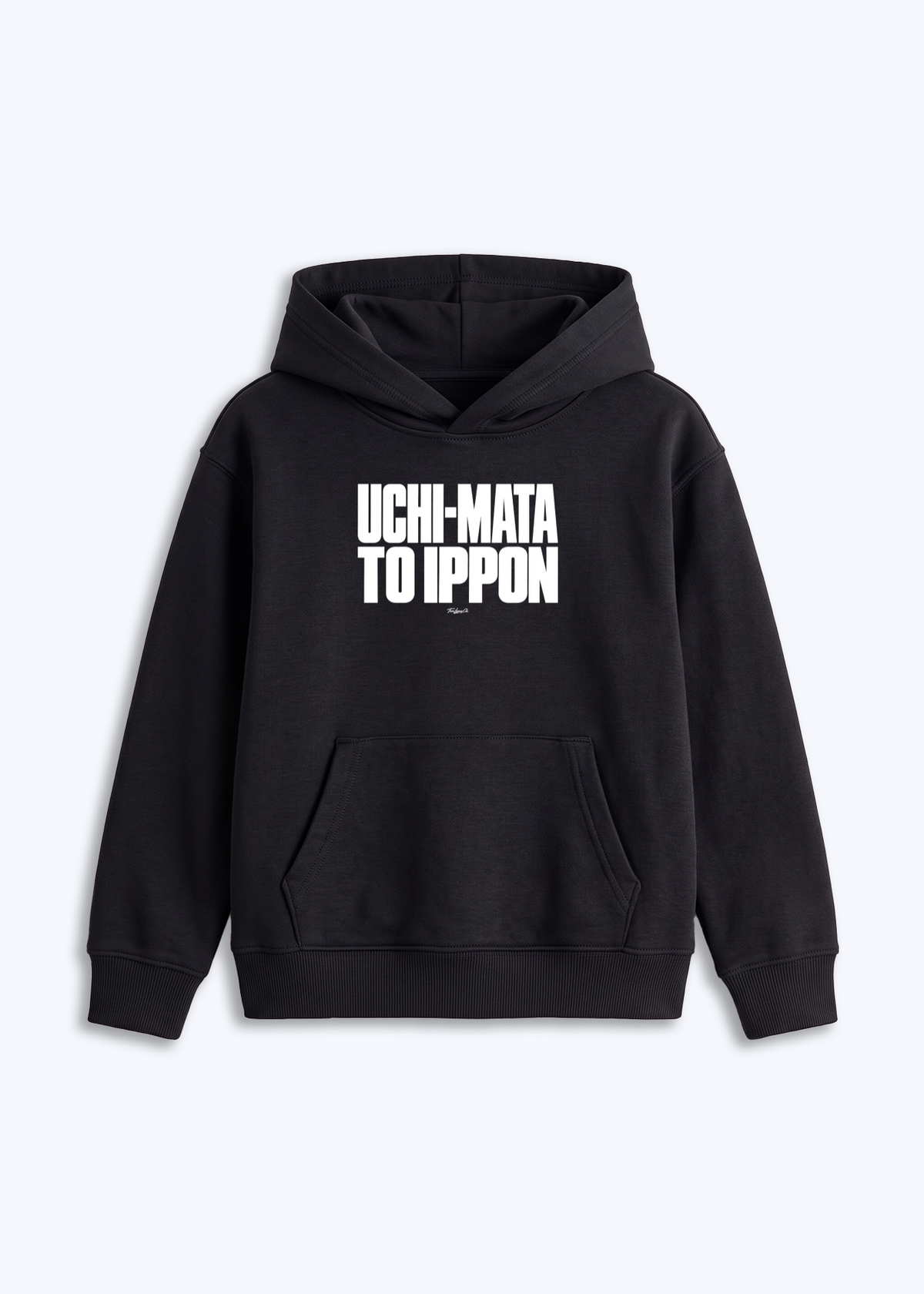 UCHI-MATA TO IPPON - Kids Hoodie - Schwarz Front (Designed)
